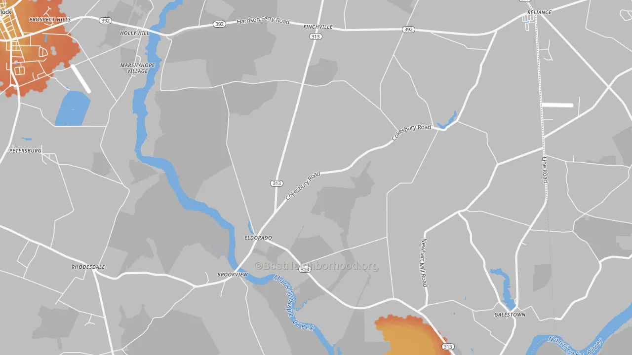 Bike Grade map of Eldorado, MD