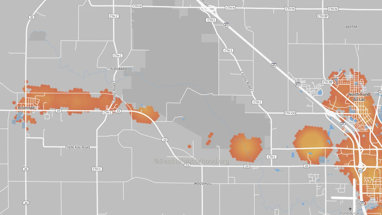 Bike Grade map of Eldorado, WI