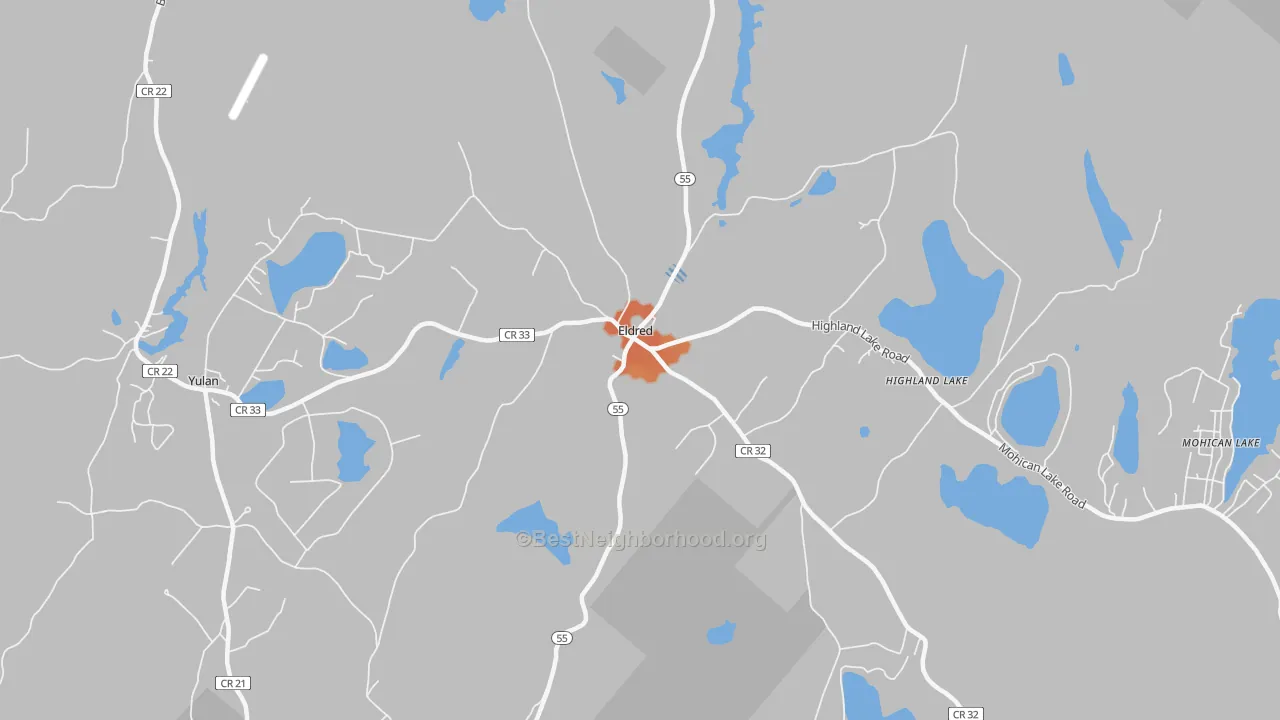 Bike Grade map of Eldred, NY