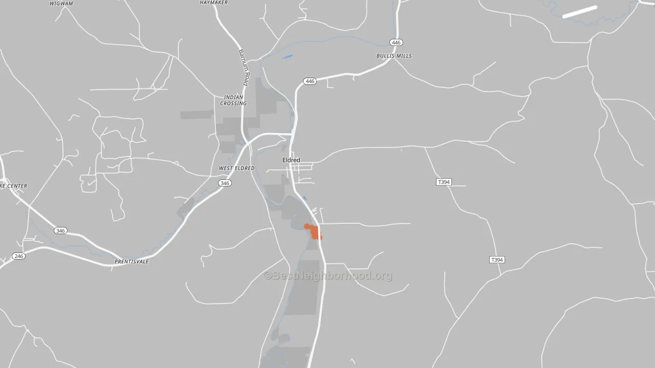 Bike Grade map of Eldred, PA