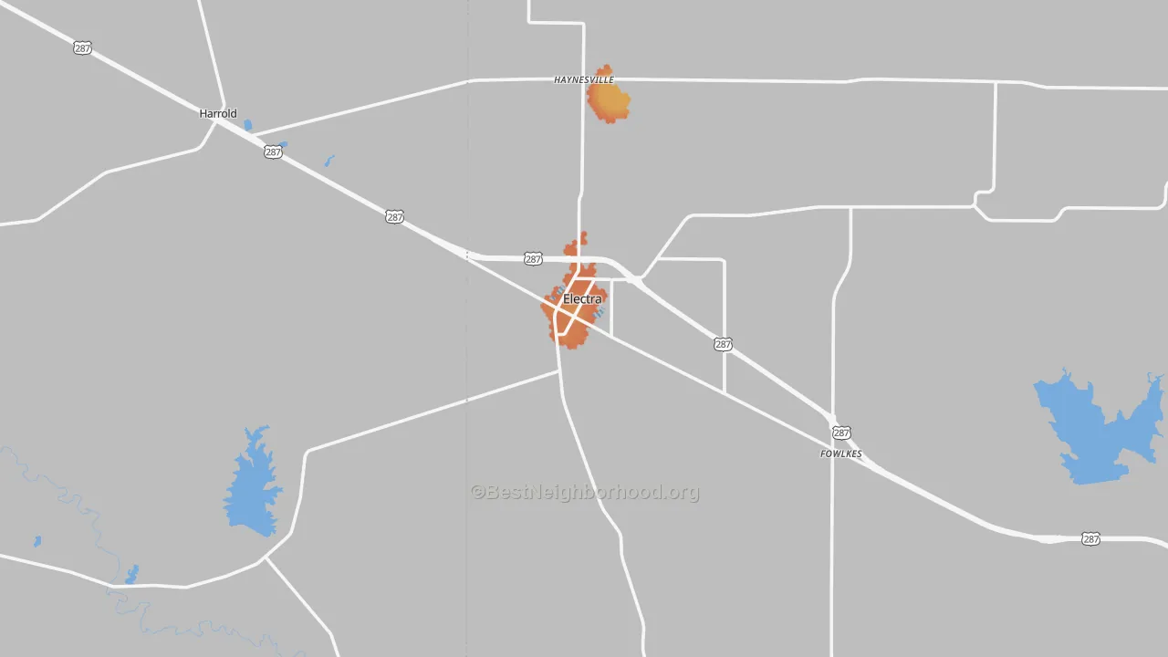 Bike Grade map of Electra, TX