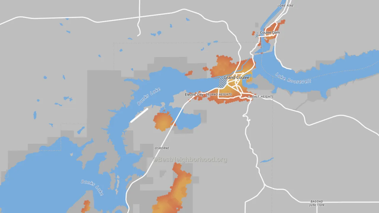Bike Grade map of Electric City, WA