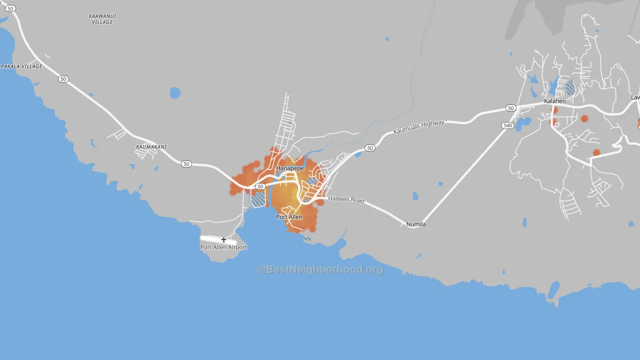 Bike Grade map of Eleele, HI