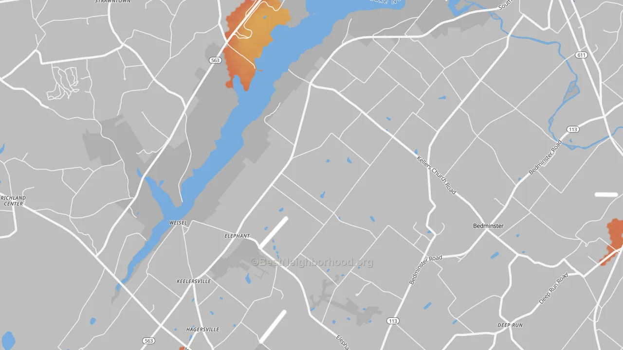 Bike Grade map of Elephant, PA