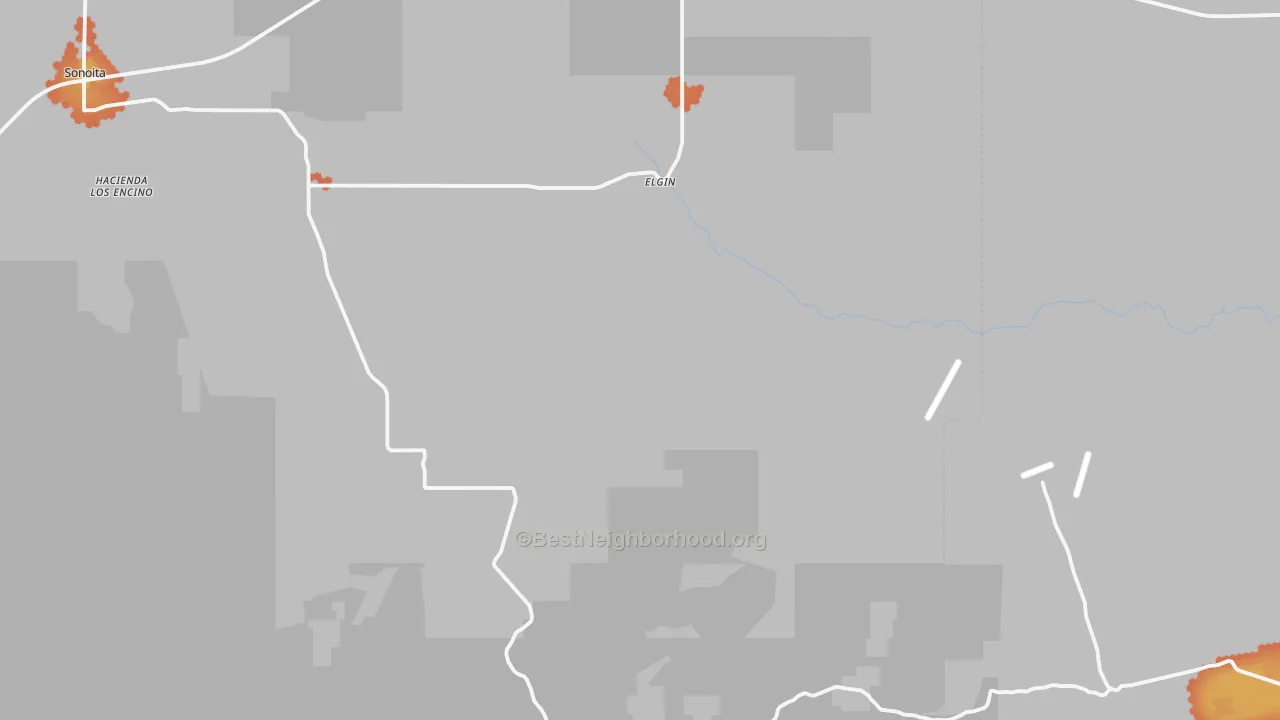 Bike Grade map of Elgin, AZ