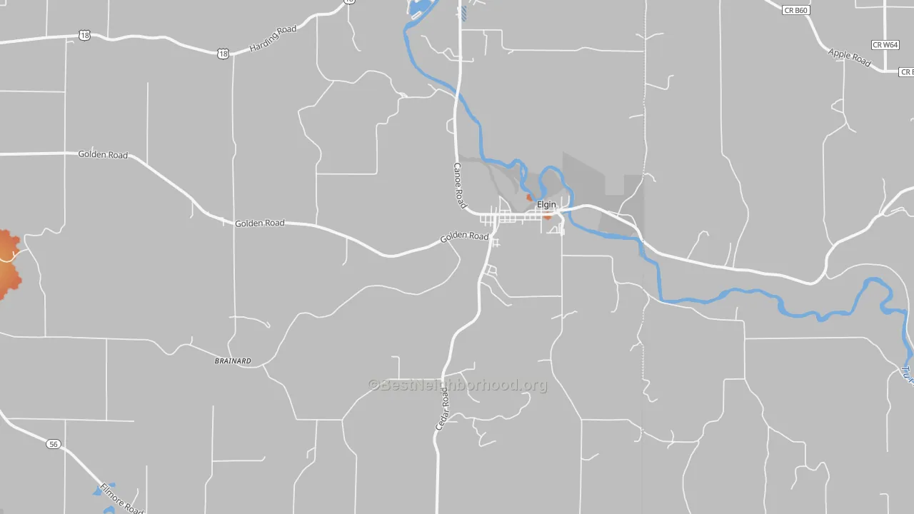 Bike Grade map of Elgin, IA