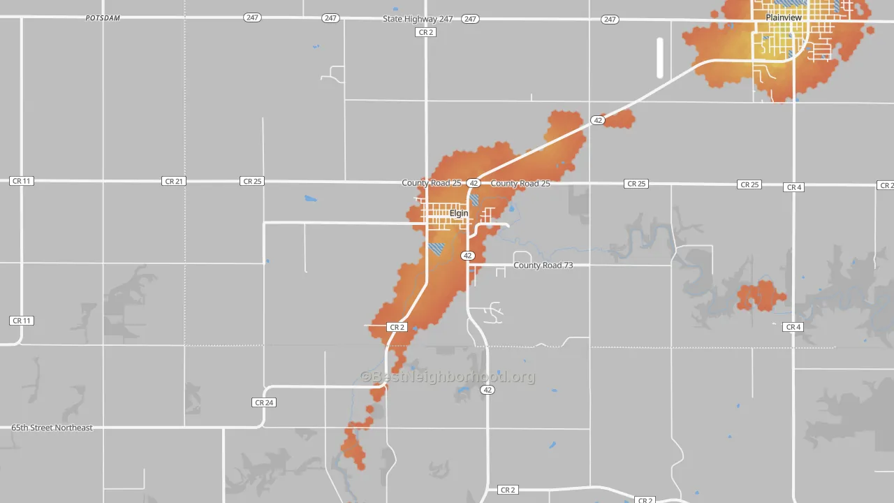 Bike Grade map of Elgin, MN