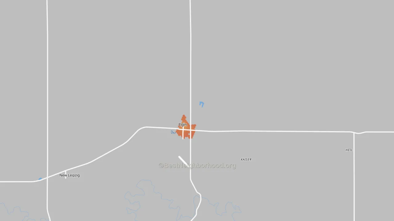Bike Grade map of Elgin, ND