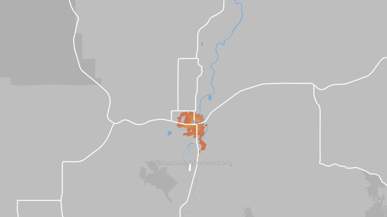 Bike Grade map of Elgin, OR