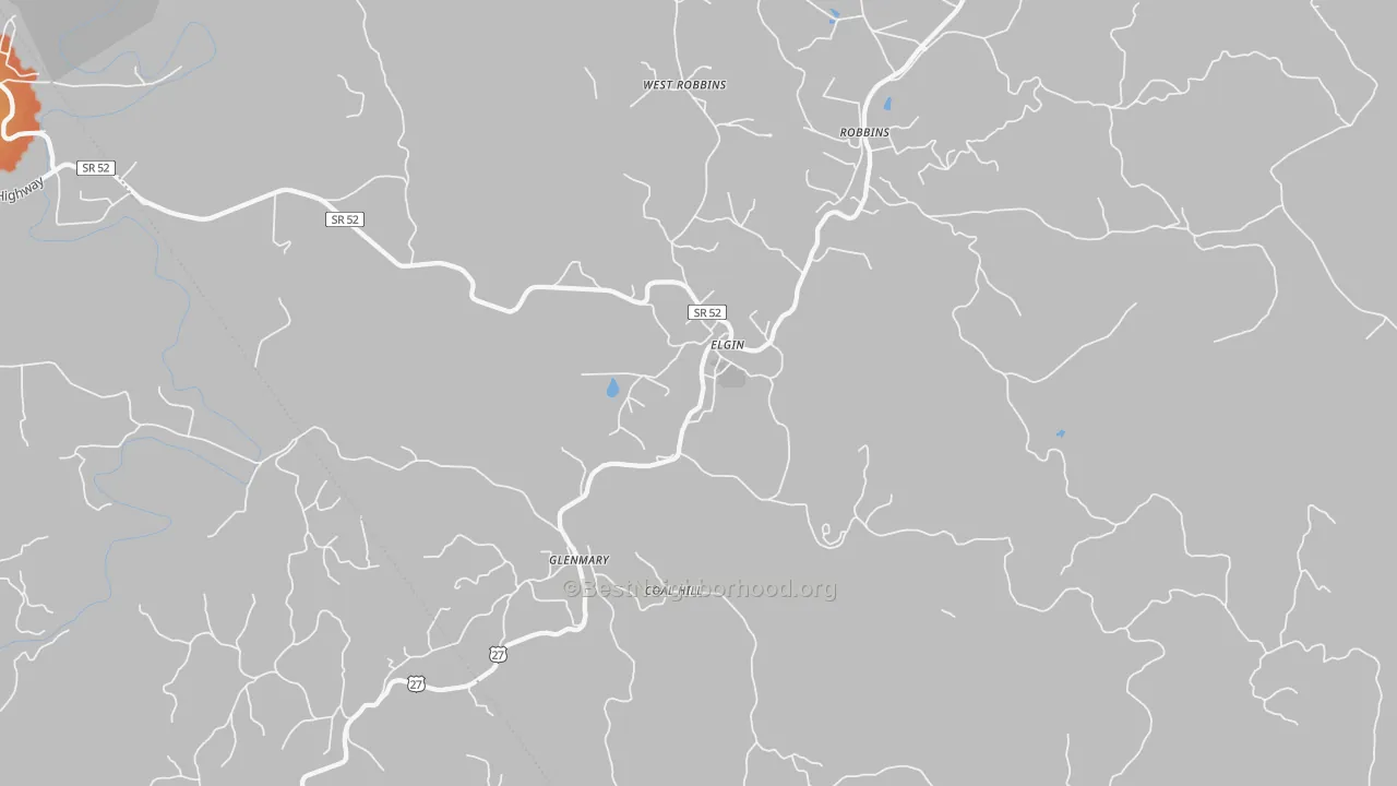 Bike Grade map of Elgin, TN