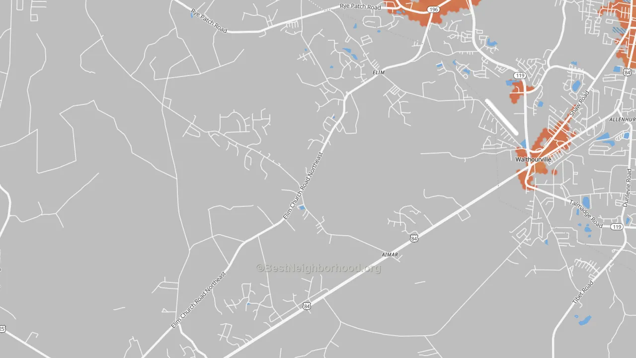 Bike Grade map of Elim, GA