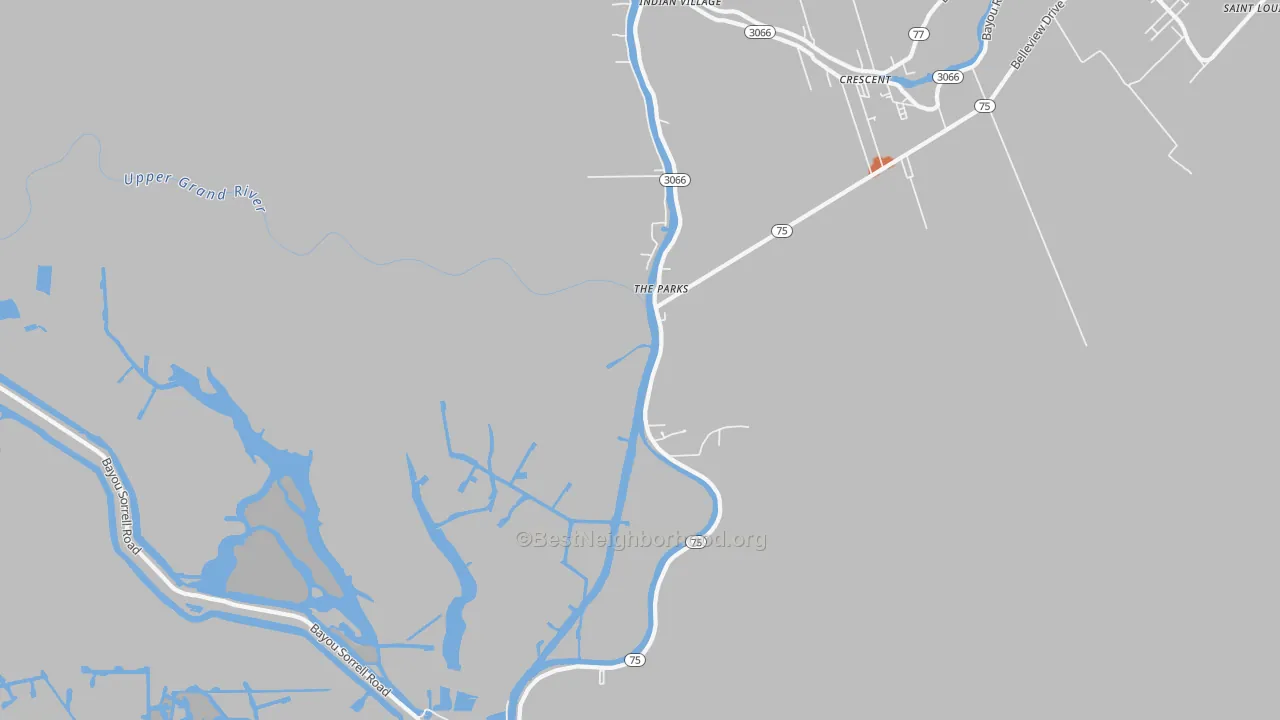 Bike Grade map of Eliza, LA
