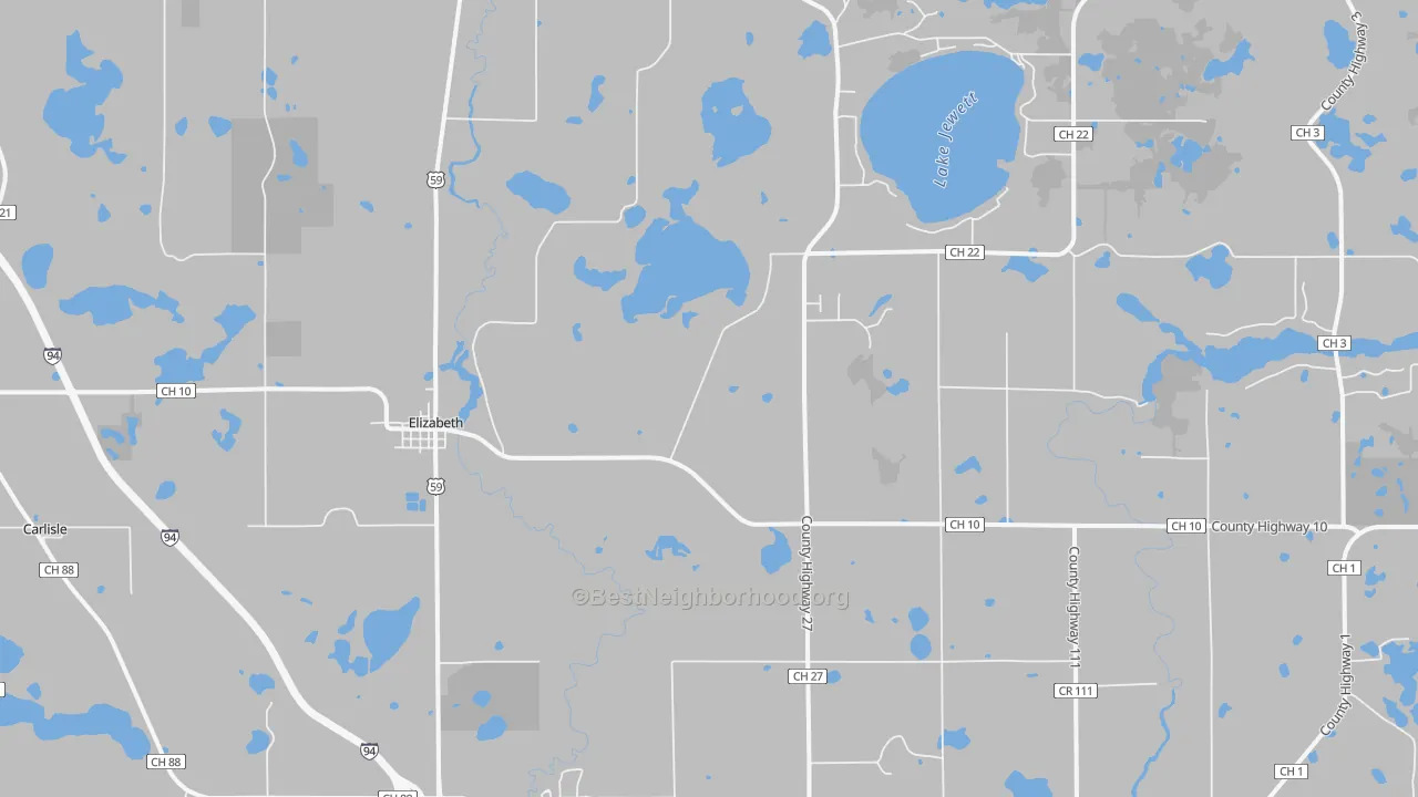 Bike Grade map of Elizabeth, MN