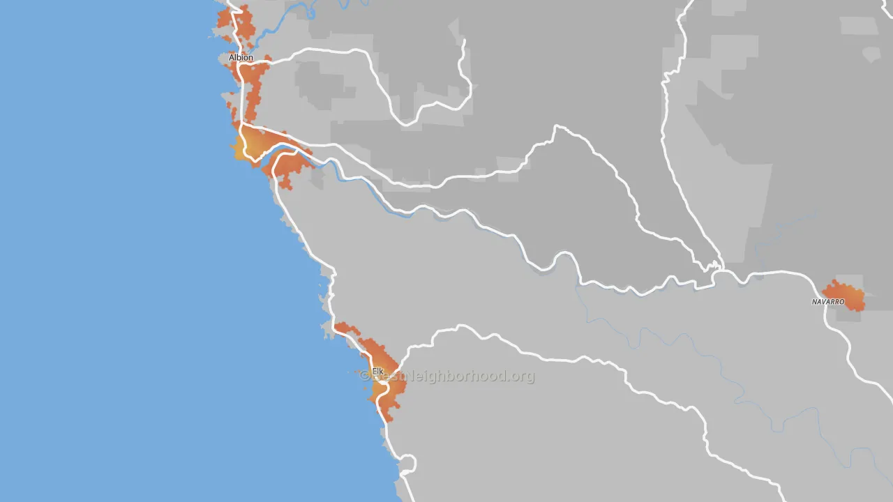 Bike Grade map of Elk, CA