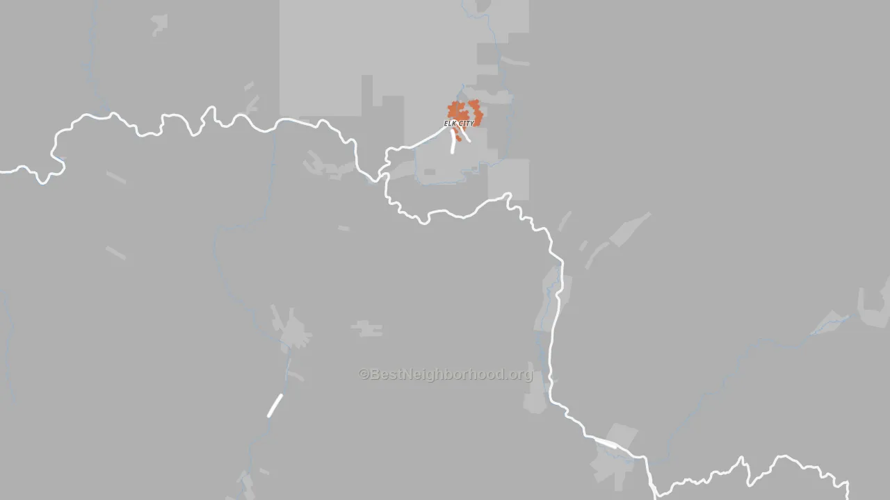 Bike Grade map of Elk City, ID