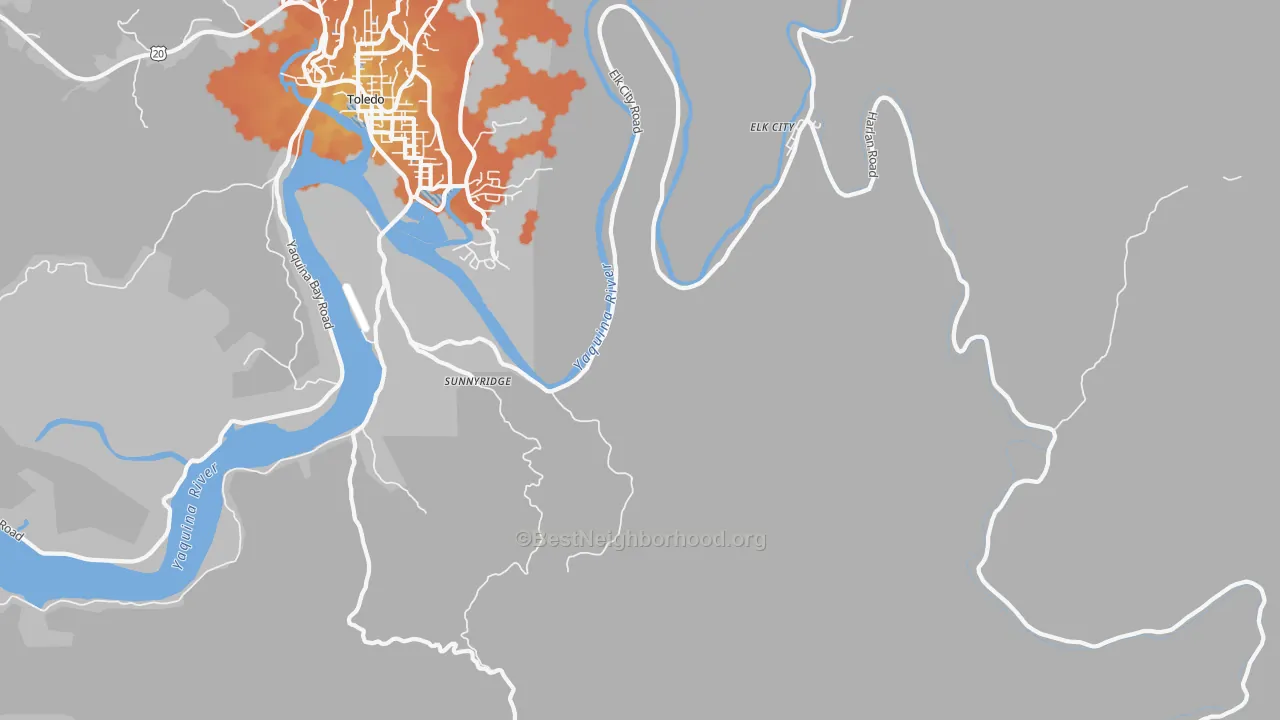 Bike Grade map of Elk City, OR