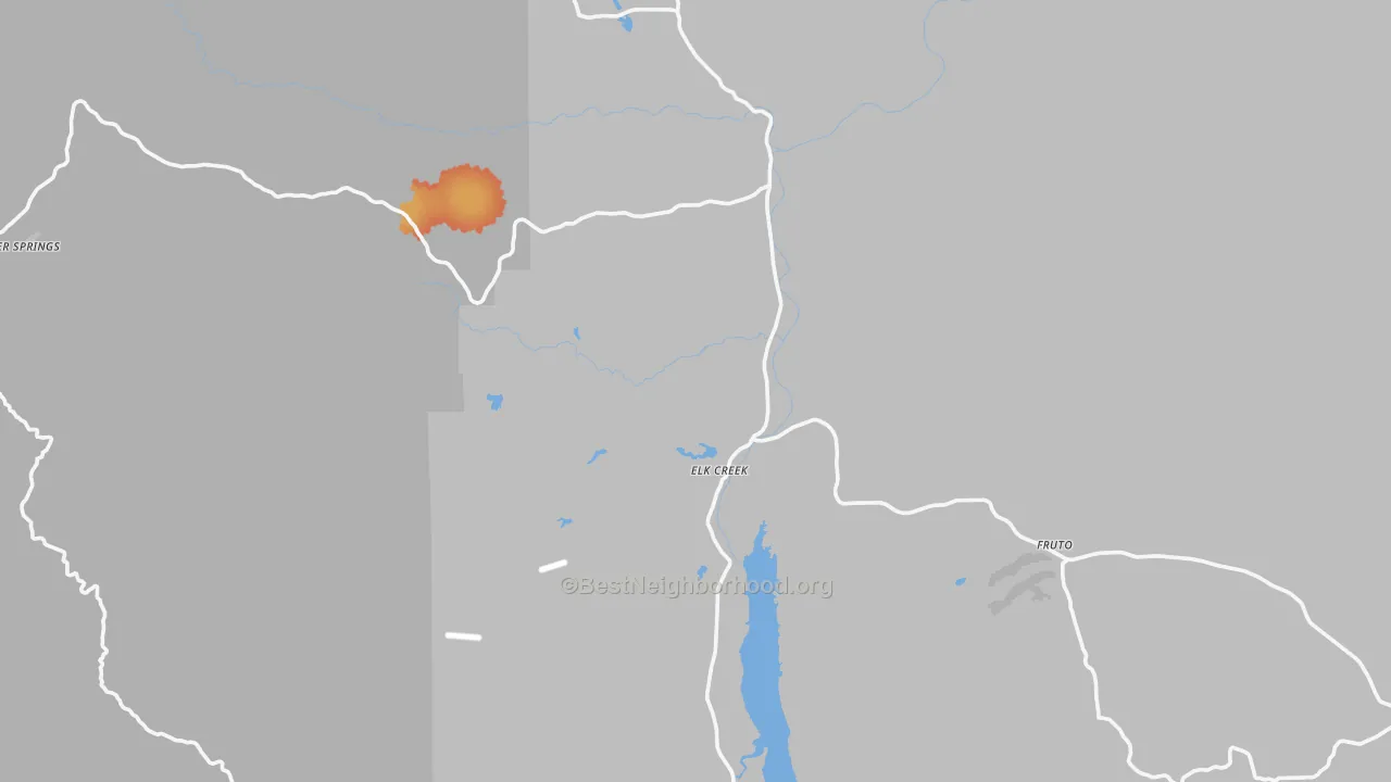 Bike Grade map of Elk Creek, CA