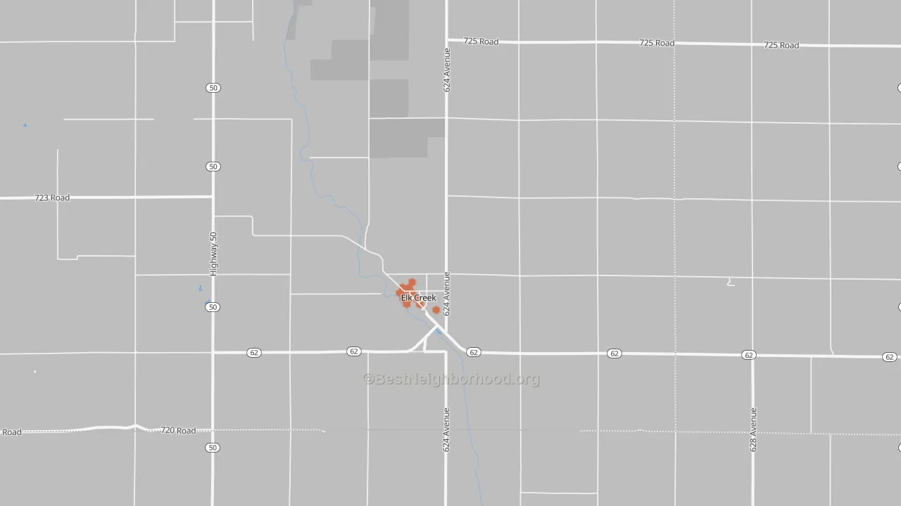 Bike Grade map of Elk Creek, NE
