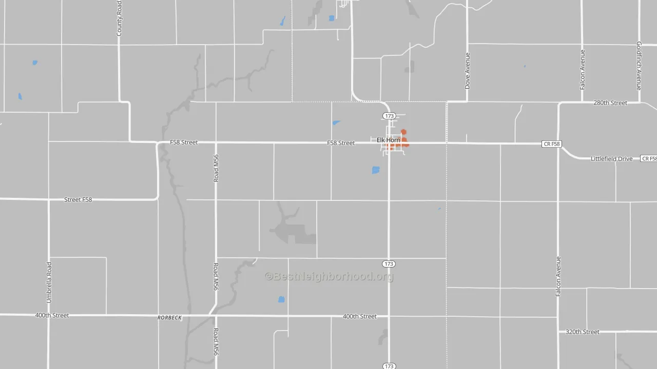 Bike Grade map of Elk Horn, IA