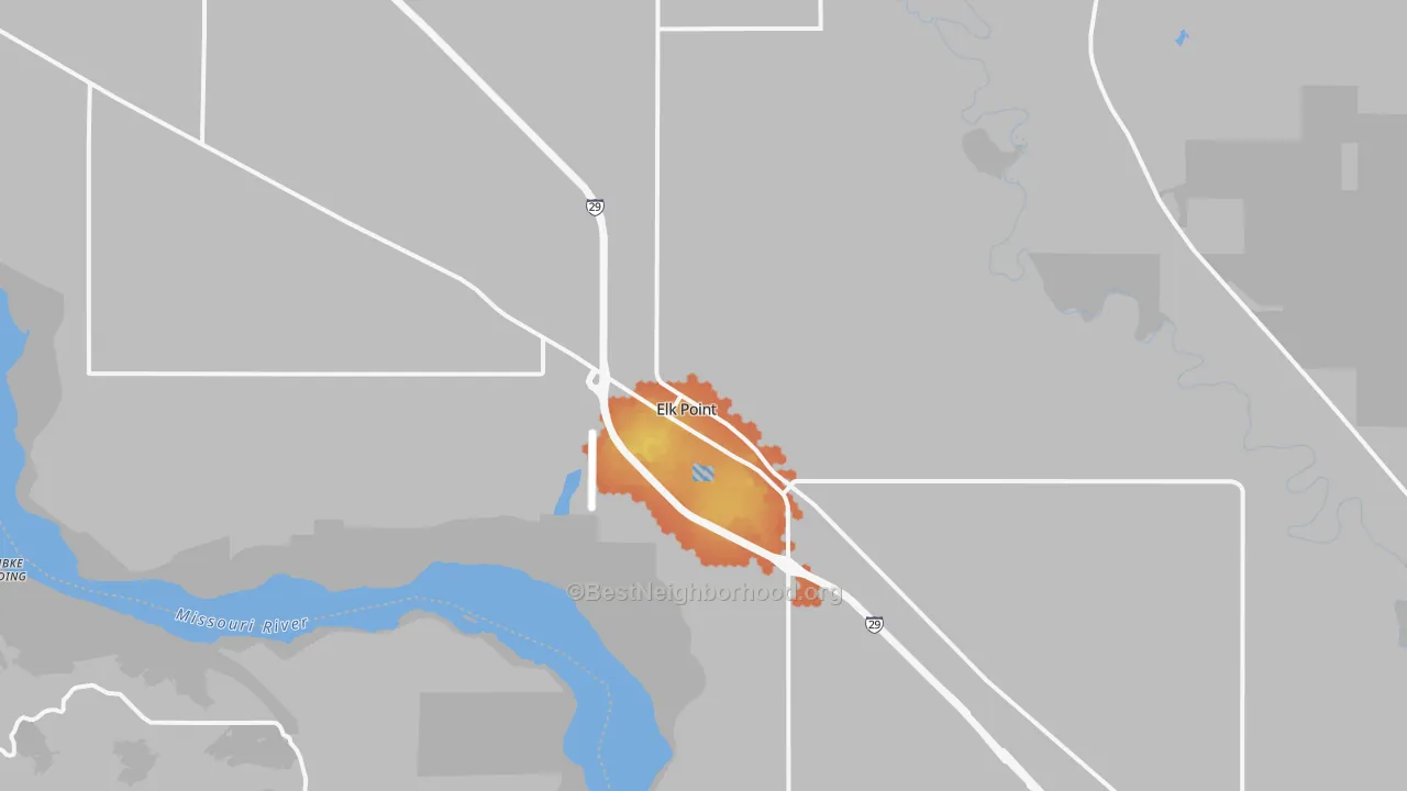 Bike Grade map of Elk Point, SD