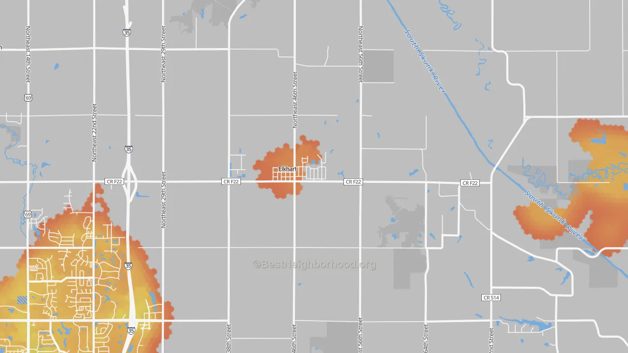 Bike Grade map of Elkhart, IA