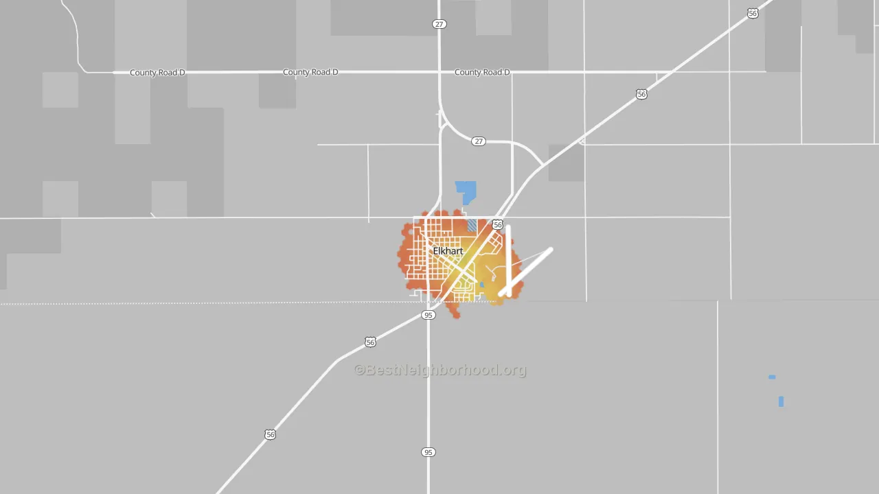 Bike Grade map of Elkhart, KS
