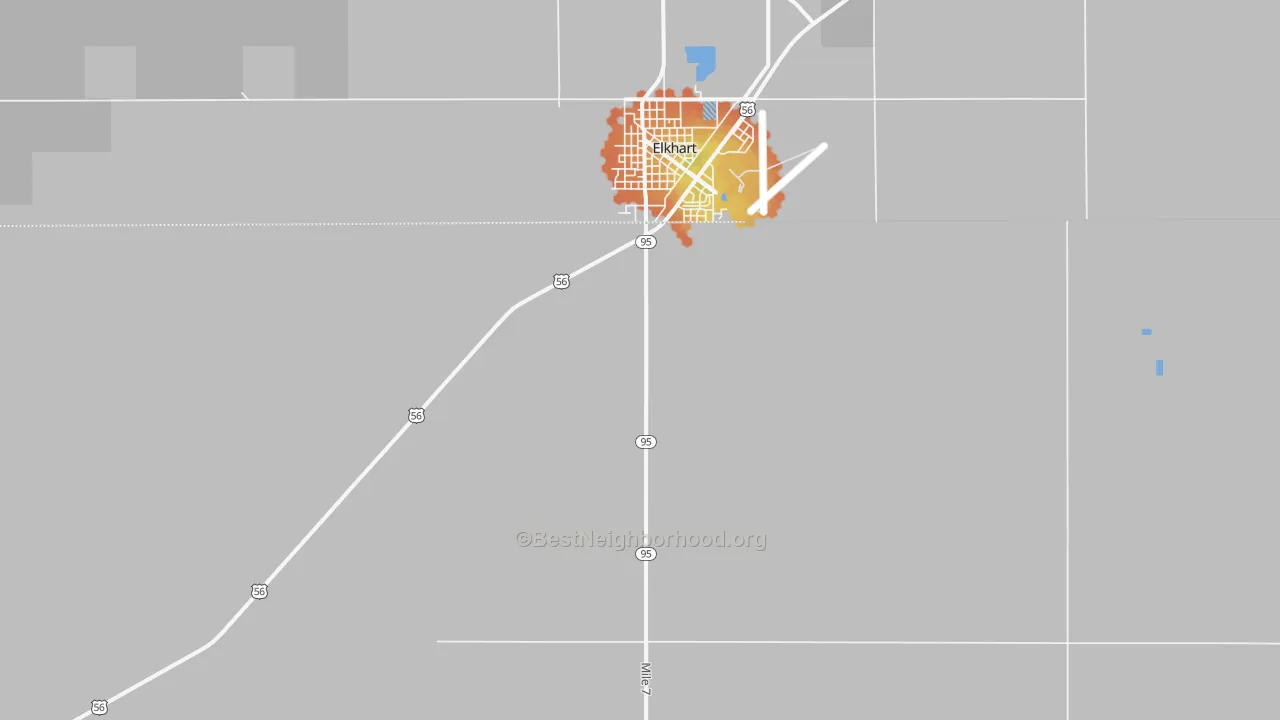 Bike Grade map of Elkhart, OK