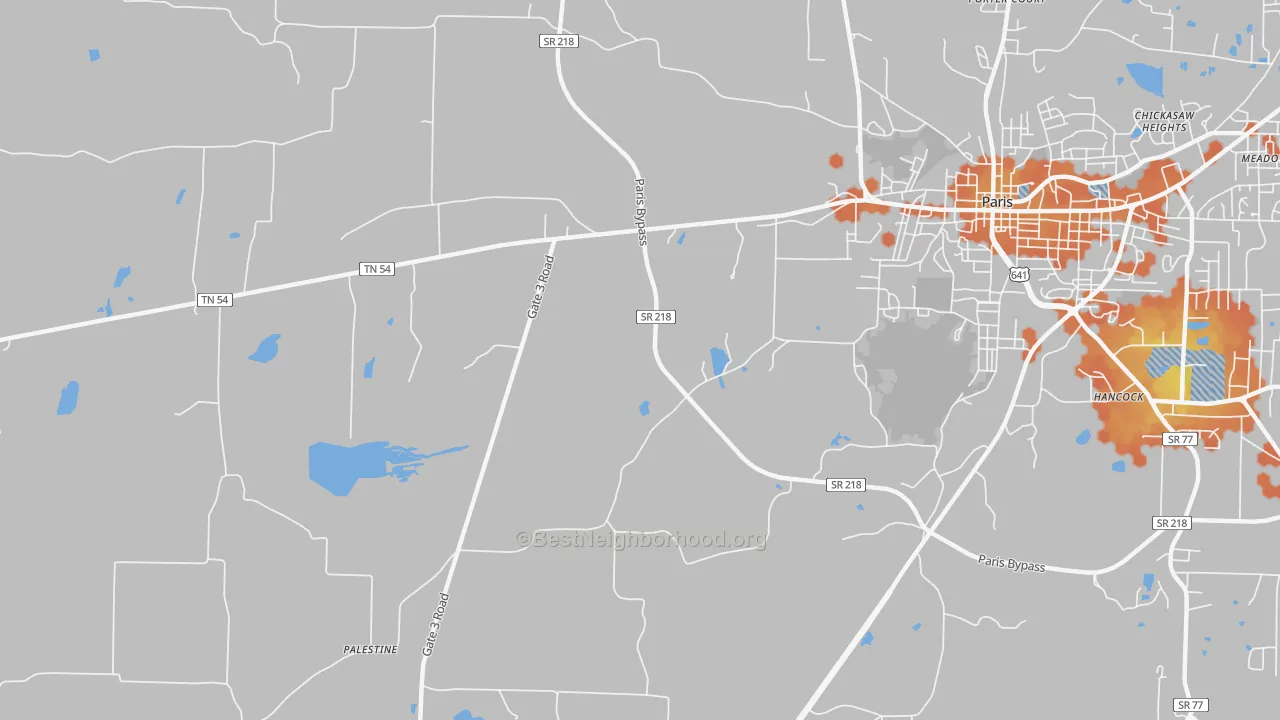 Bike Grade map of Elkhorn, TN