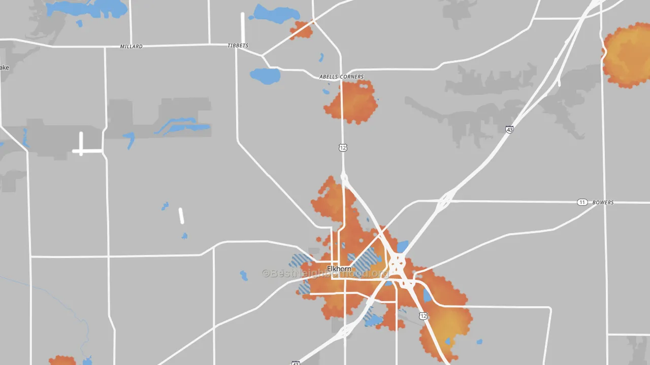 Bike Grade map of Elkhorn, WI