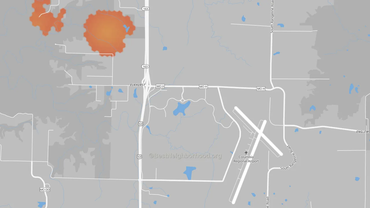 Bike Grade map of Elkhurst, MO