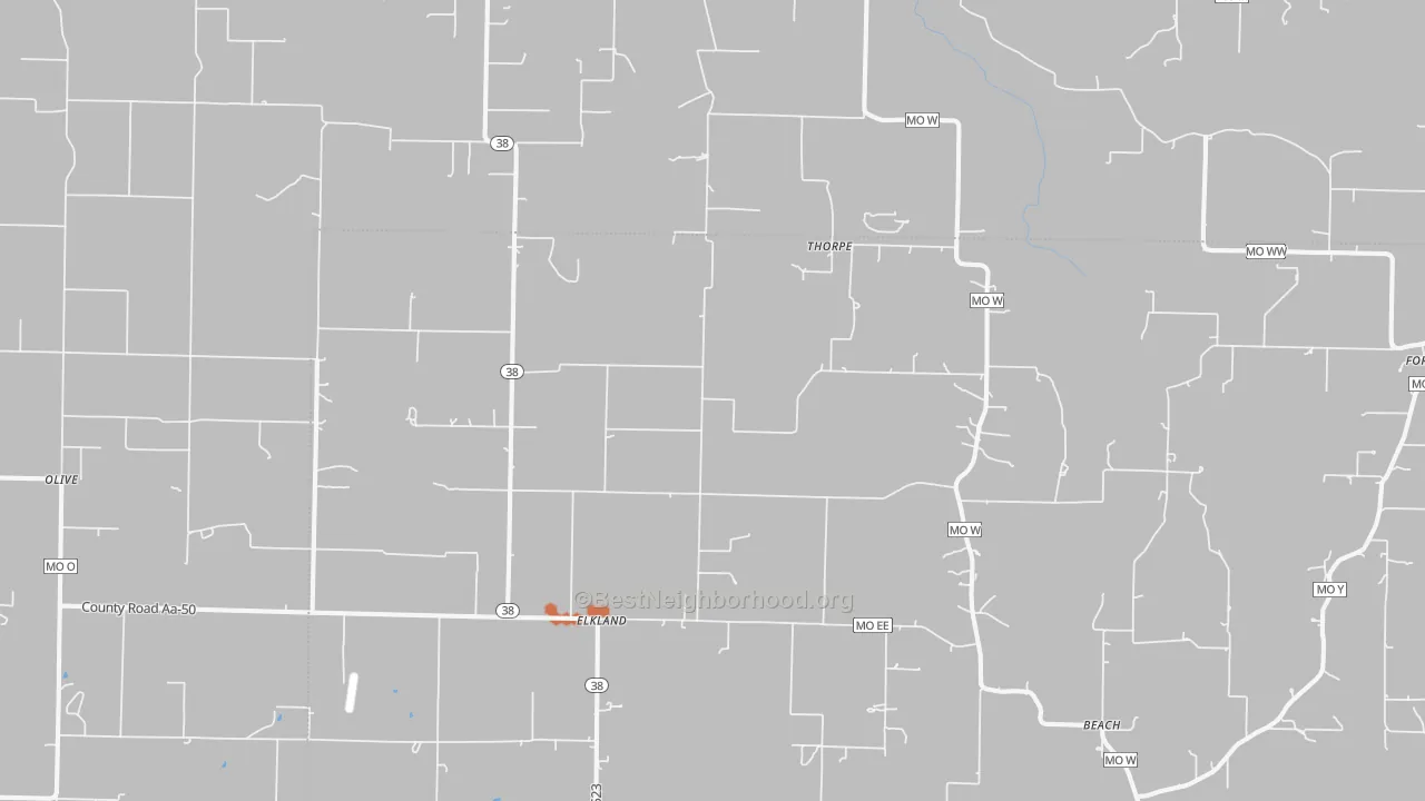 Bike Grade map of Elkland, MO