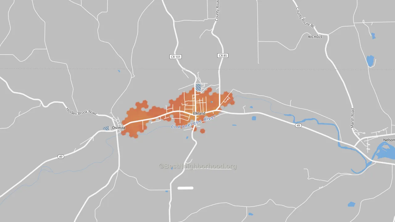 Bike Grade map of Elkland, PA