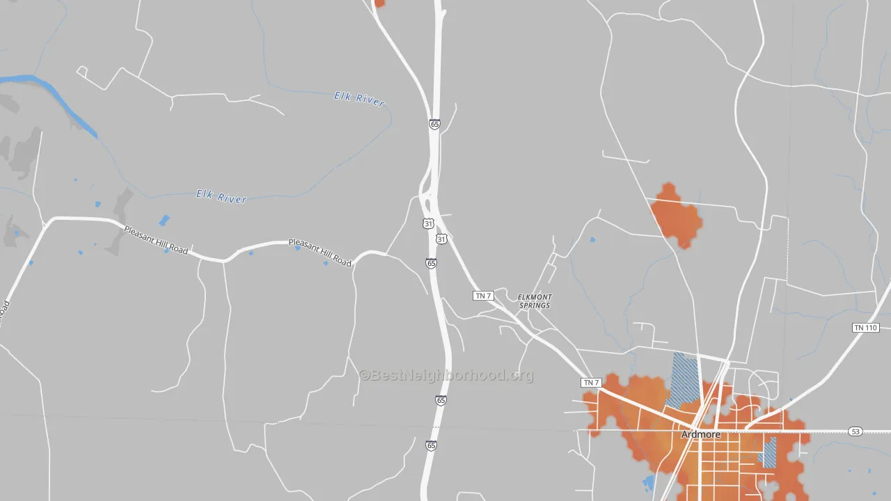 Bike Grade map of Elkmont Springs, TN