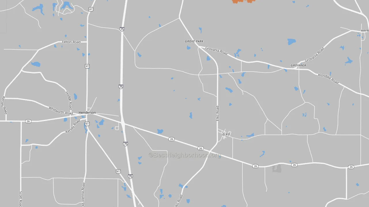 Bike Grade map of Elko, GA