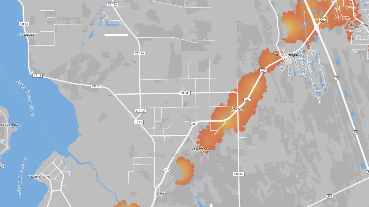 Bike Grade map of Elkton, FL