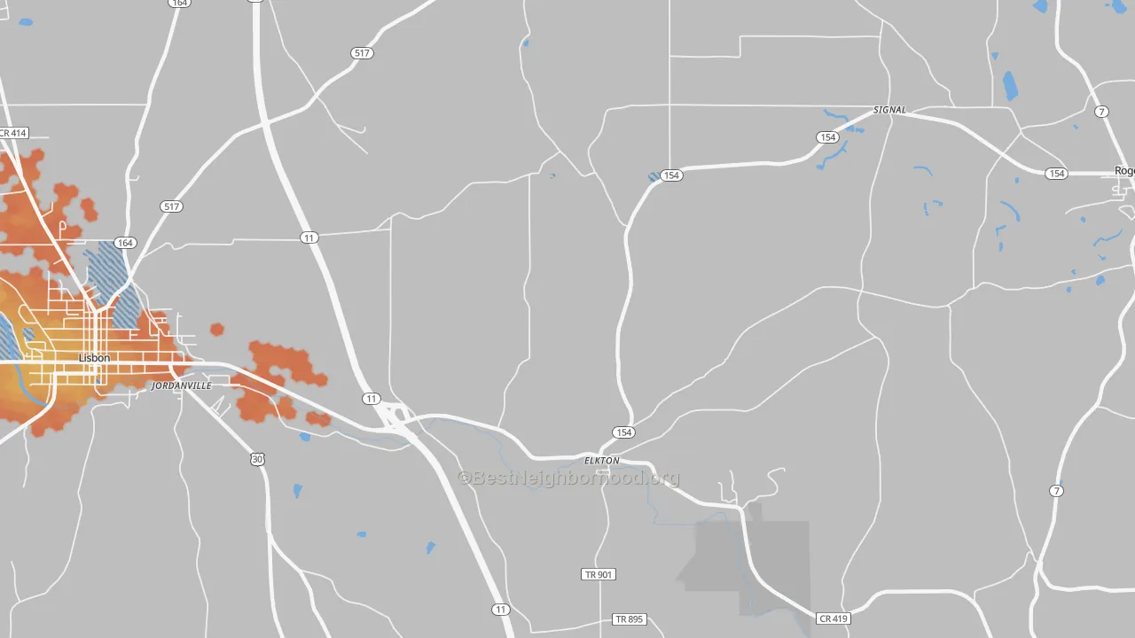 Bike Grade map of Elkton, OH