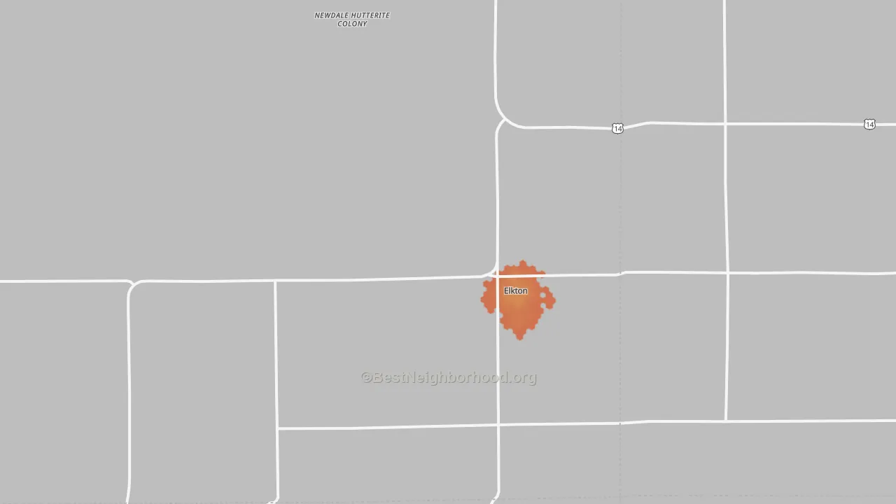 Bike Grade map of Elkton, SD