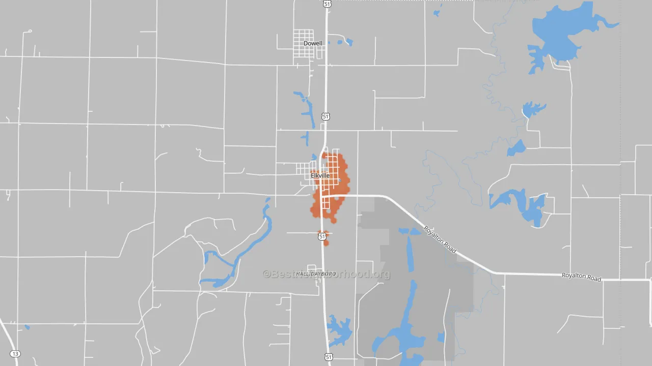Bike Grade map of Elkville, IL
