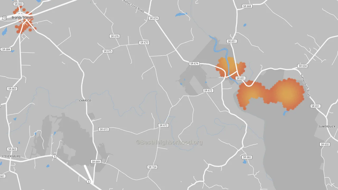 Bike Grade map of Elkwood, VA