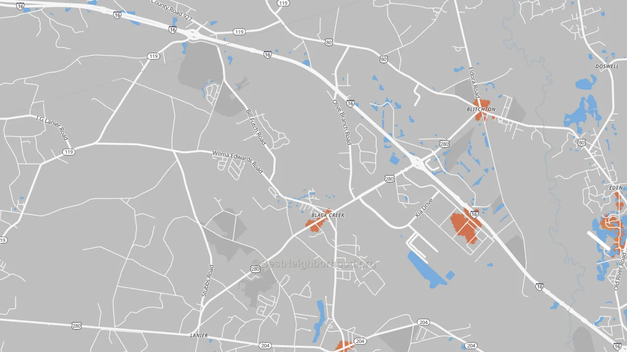 Bike Grade map of Ellabell, GA