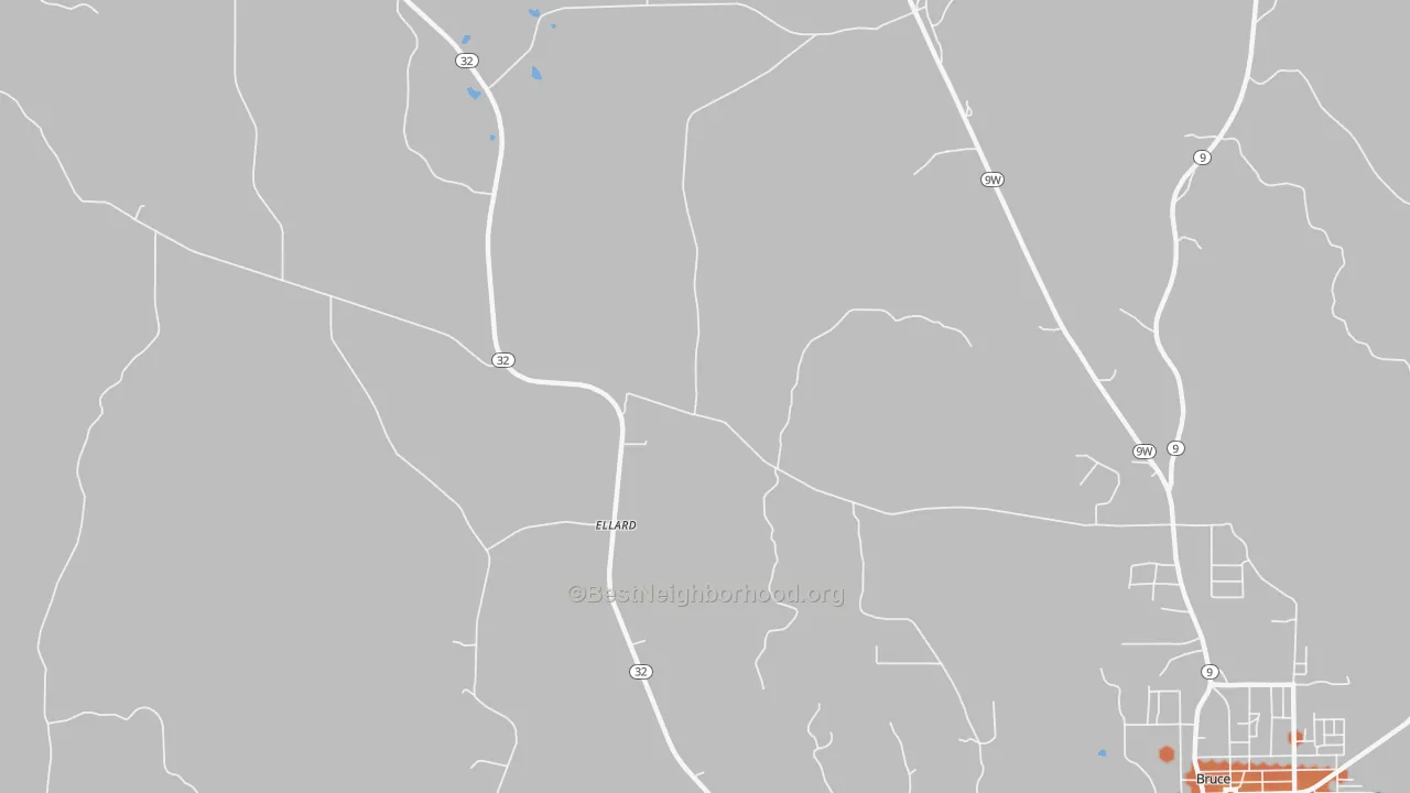 Bike Grade map of Ellard, MS