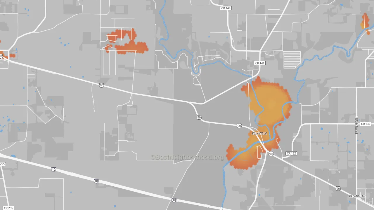 Bike Grade map of Ellaville, FL