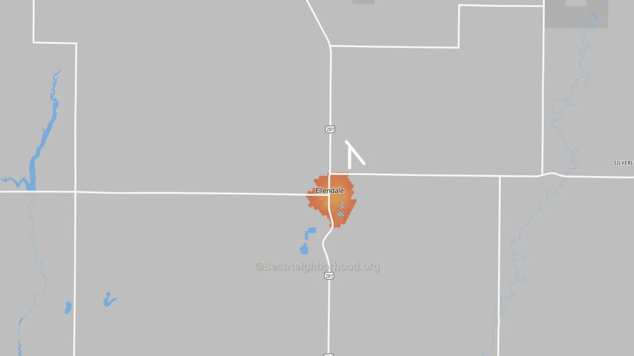 Bike Grade map of Ellendale, ND