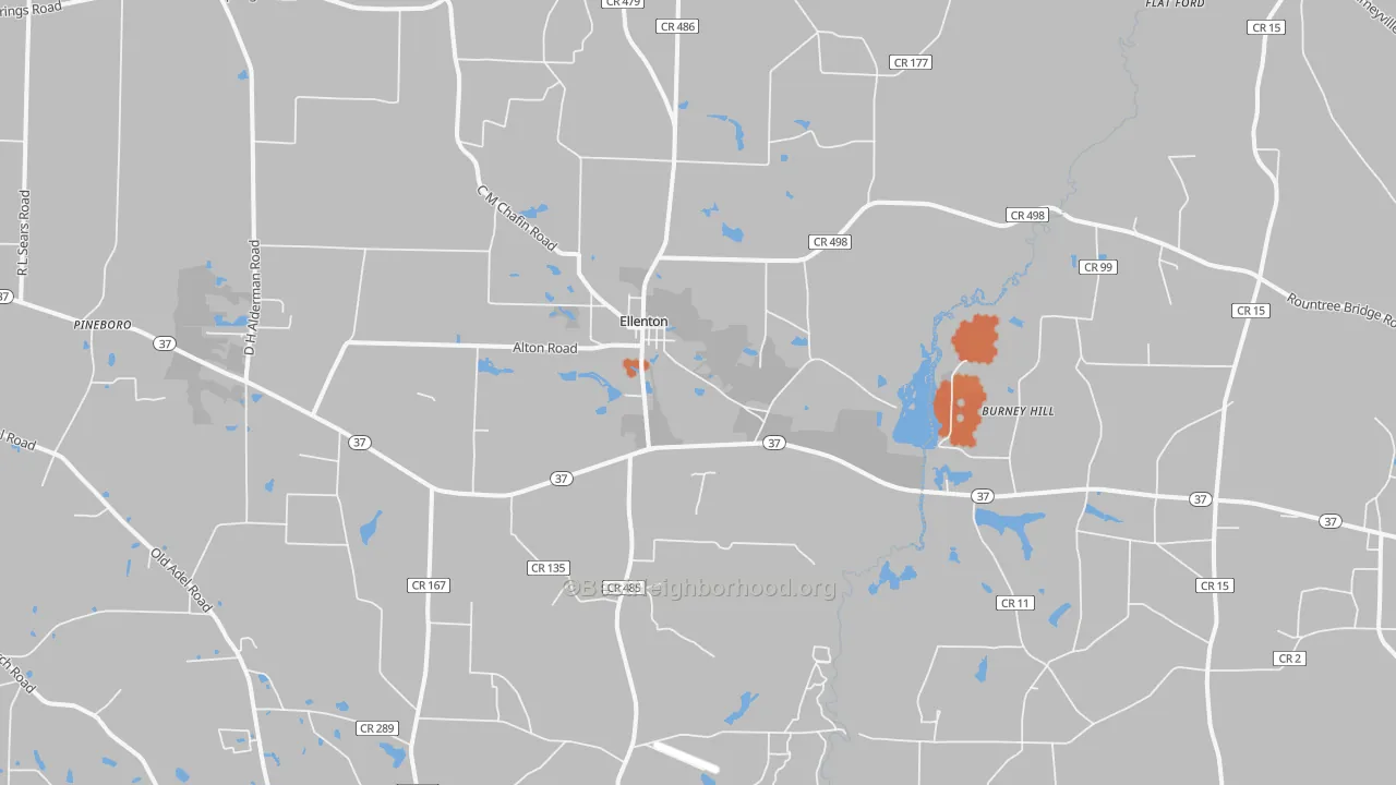 Bike Grade map of Ellenton, GA