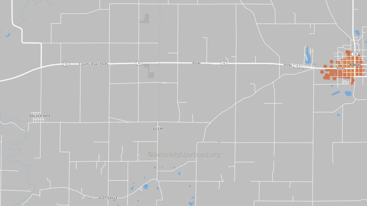 Bike Grade map of Ellery, IL