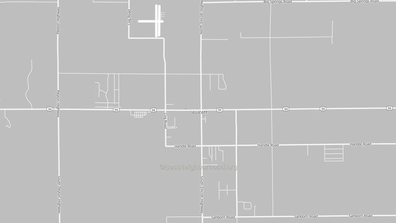 Bike Grade map of Ellicott, CO