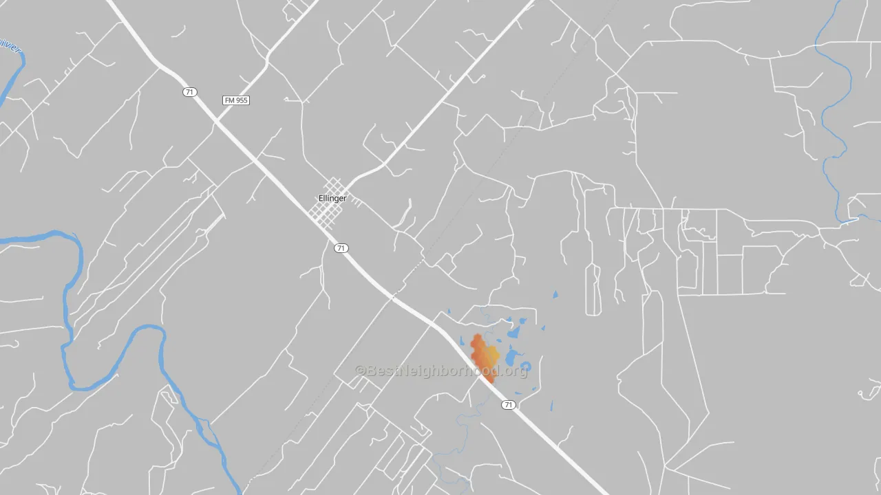 Bike Grade map of Ellinger, TX