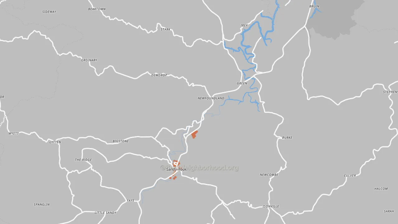 Bike Grade map of Elliott County, KY