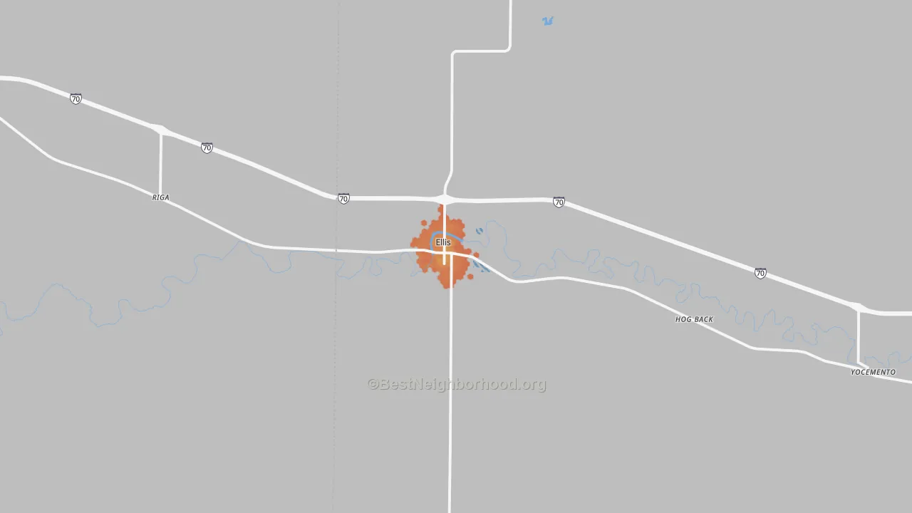 Bike Grade map of Ellis, KS