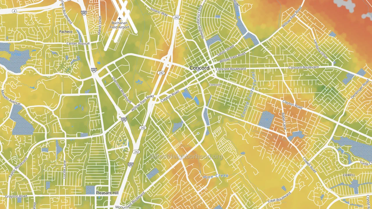 Bike Grade map of Ellis Lake, Concord, CA